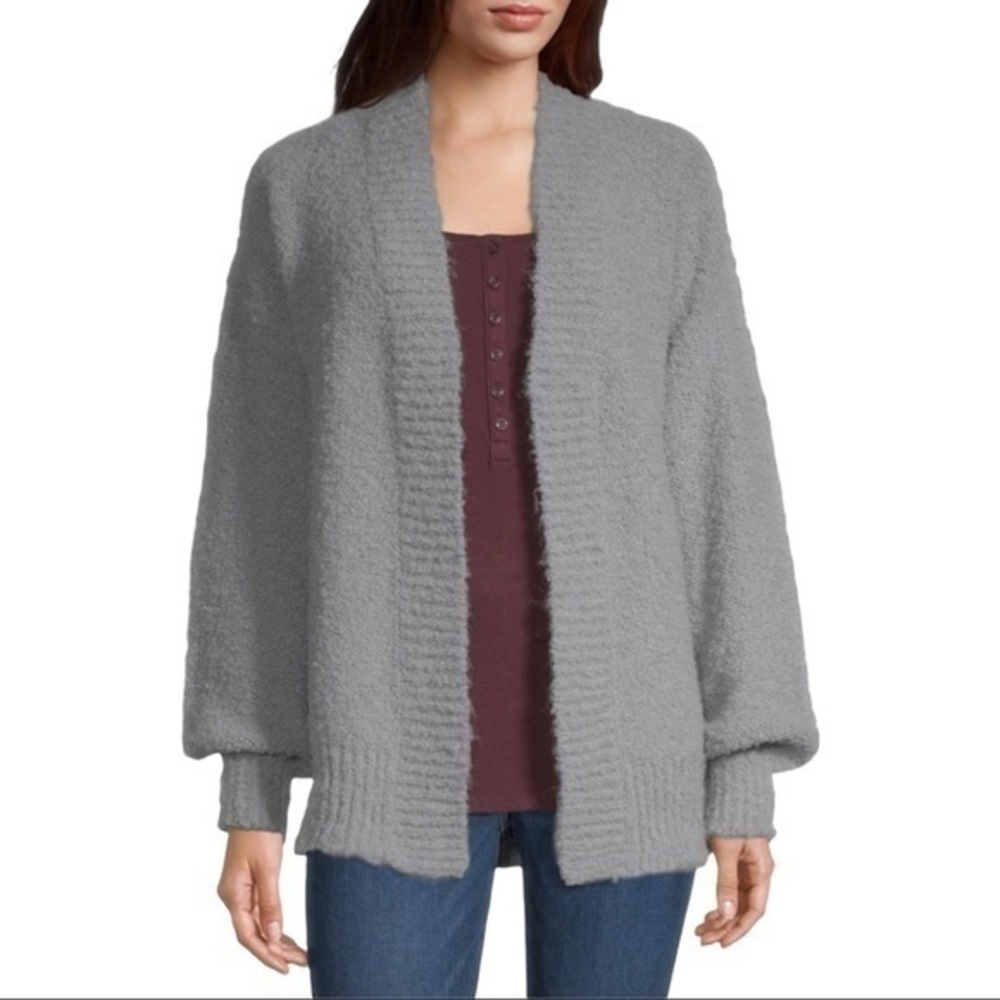 a.n.a Tall Womens Long Sleeve grey Open Front Cardigan, Small Tall